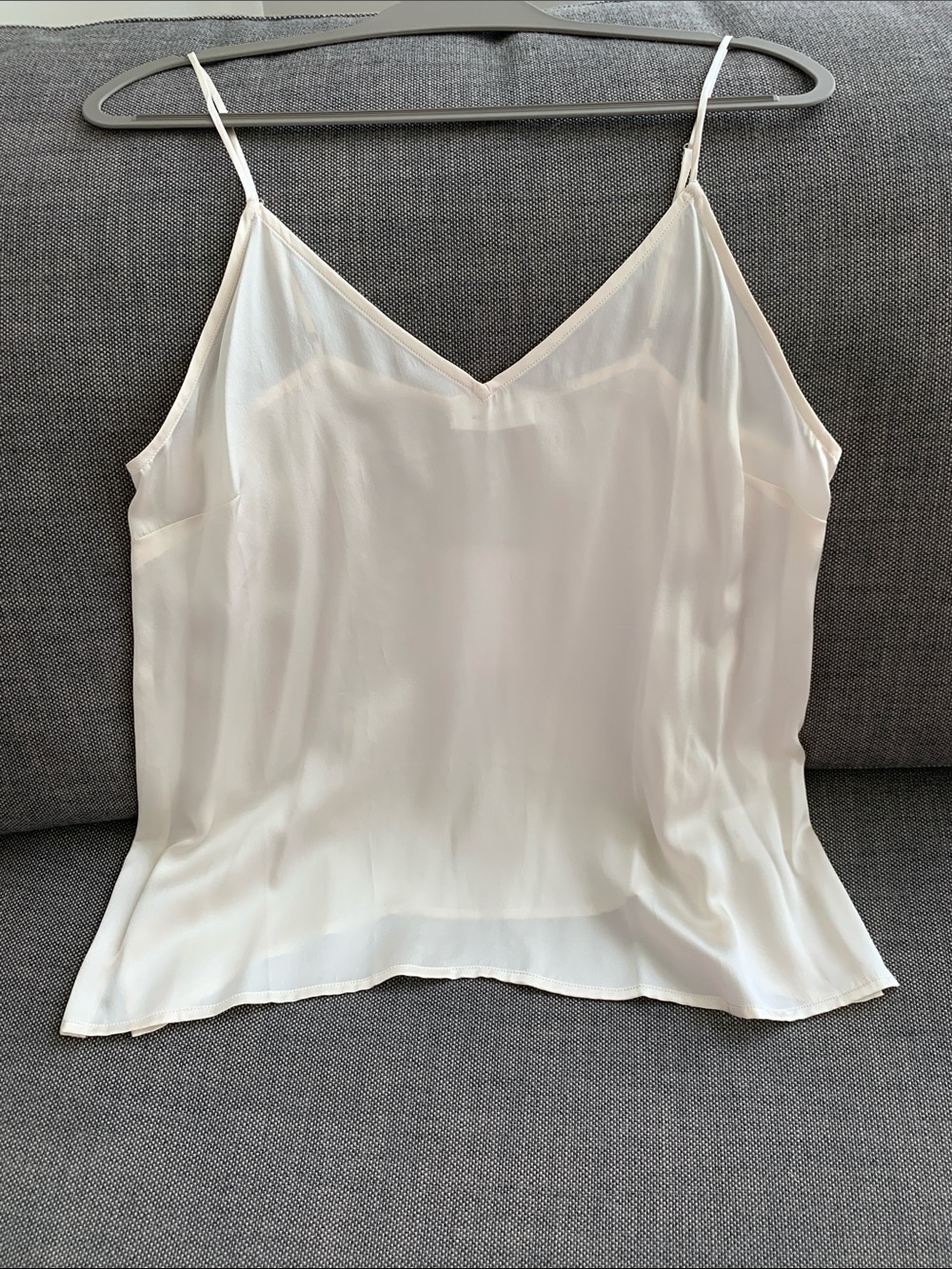 NWT, Anine Bing Ivory Silk V-Neck Camisole with Adjustable Straps, L